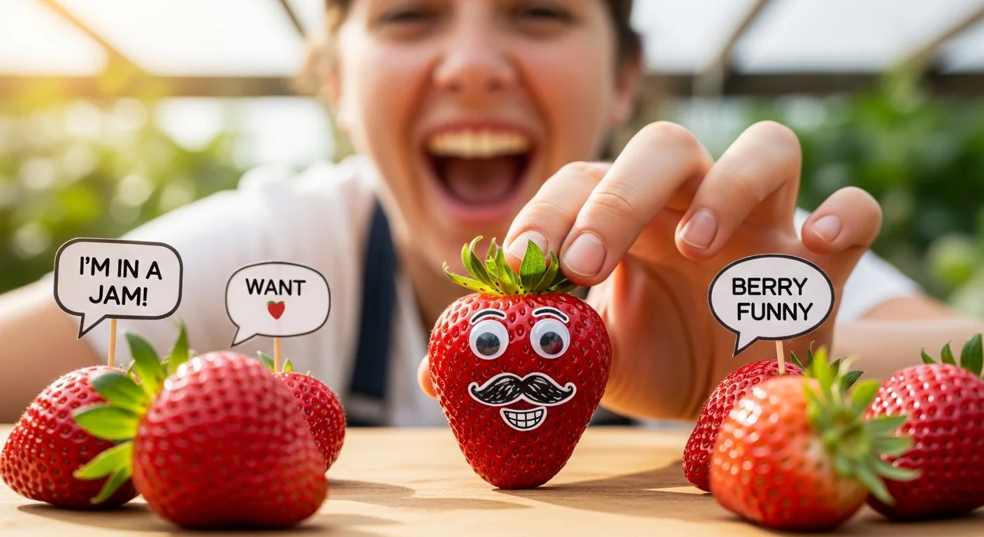 Trendy Strawberry Wordplay Perfect for Social Media