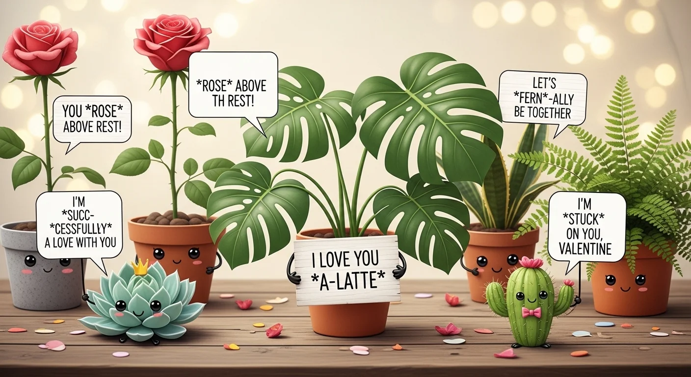 Trendy Valentines Plant Wordplay Perfect for Social Media