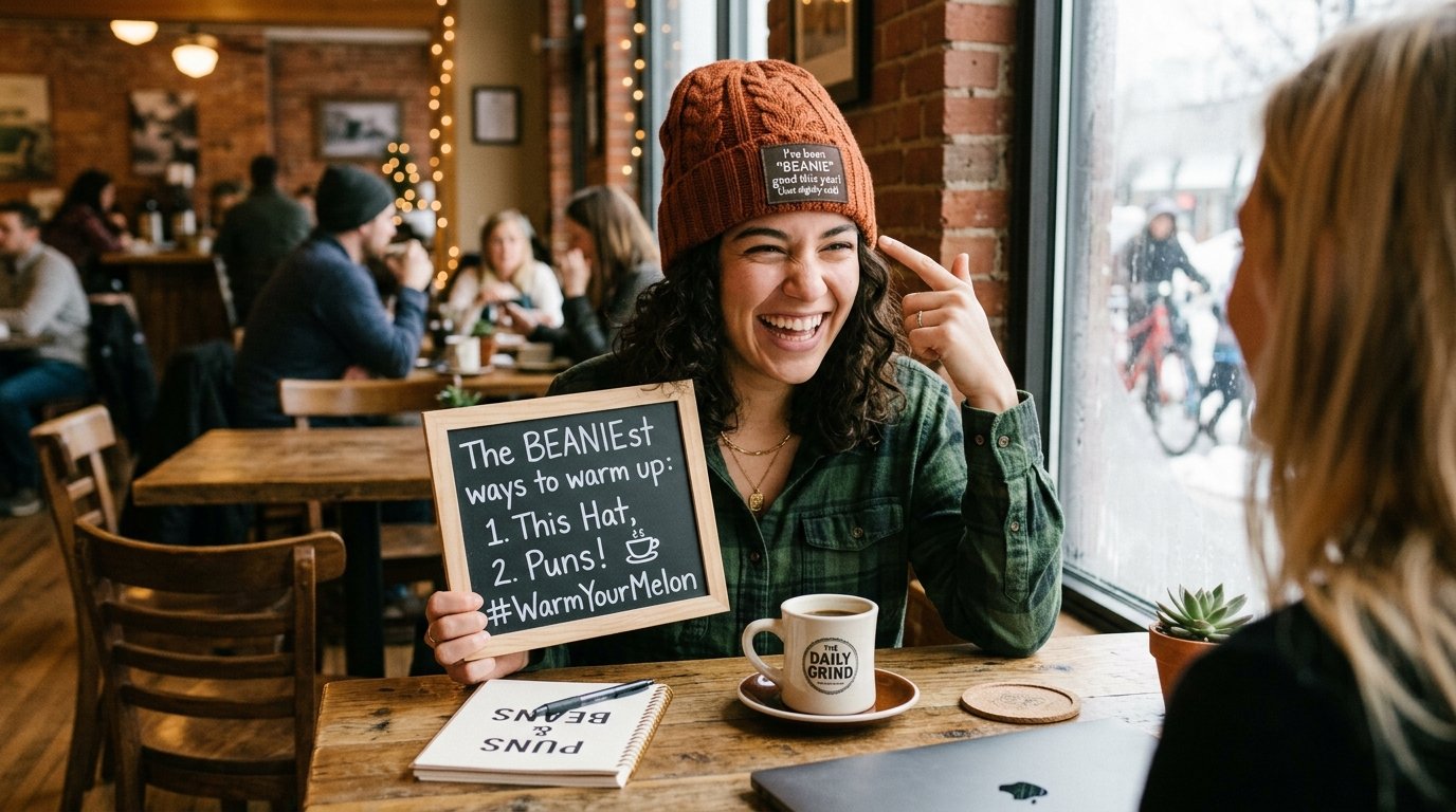 Trendy Beanie Wordplay Perfect for Social Media
