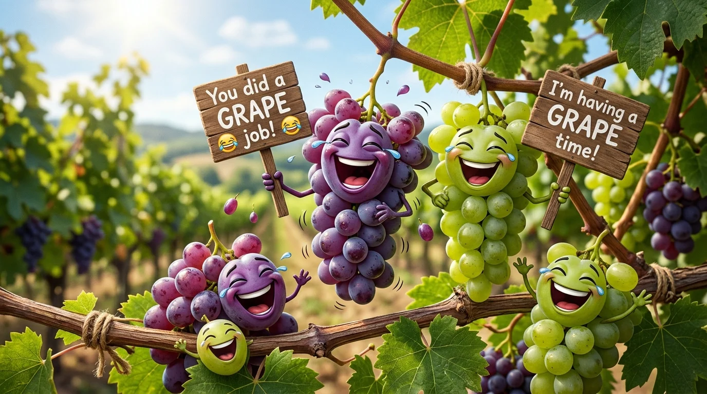 🍷 Must-Try Grape Puns for Social Media & Friends